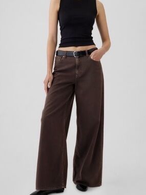 Gap brown baggy mid rise jeans
